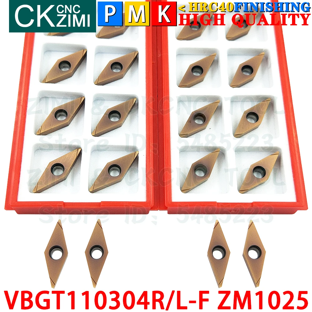 VBGT110304R-F VBGT110304L-F ZM1025 Carbide Inserts Finishing External Turning Inserts Tool VBGT CNC Grooving Metal Cutting Tools