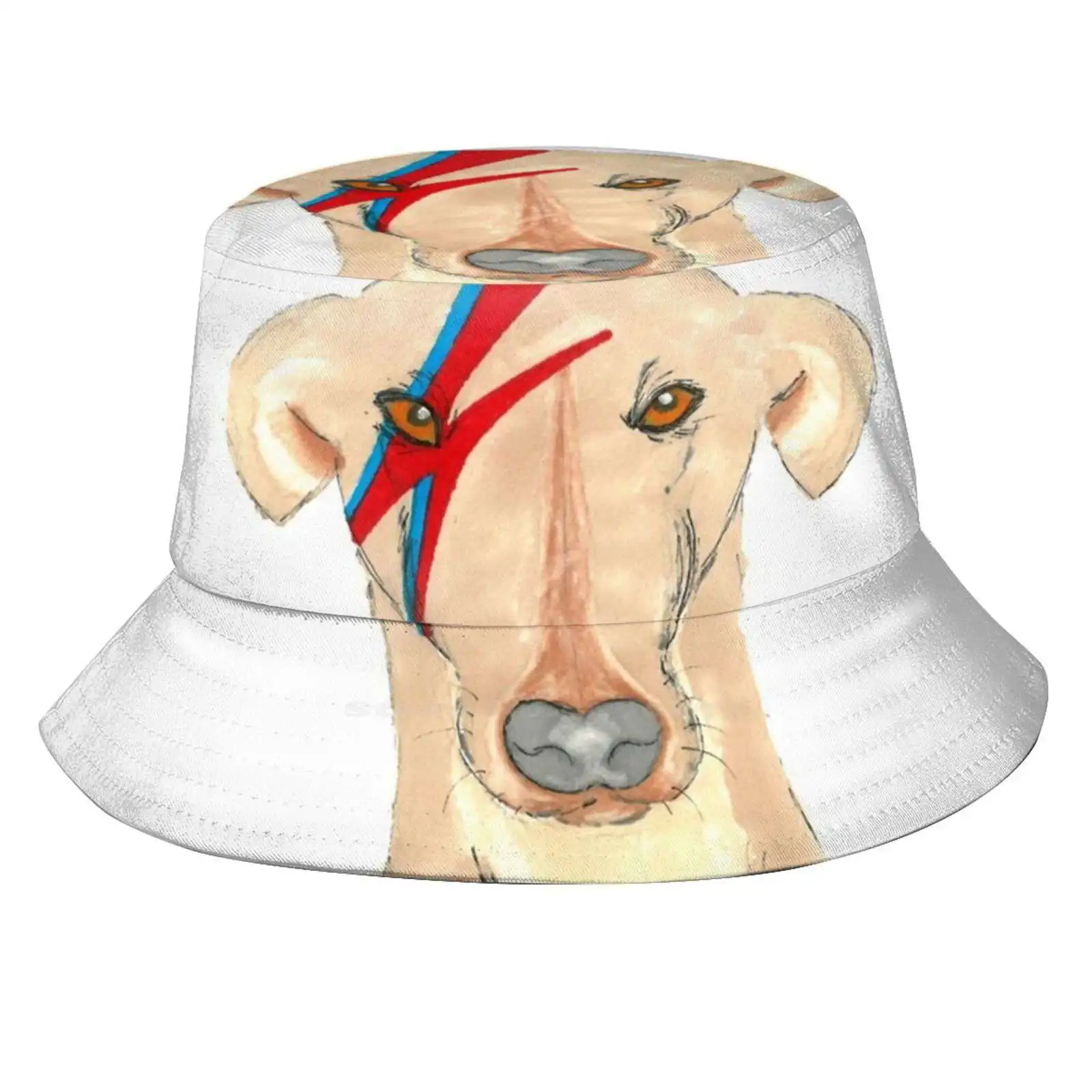 Ziggy Stardog-Greyhound Women Men Fisherman Hats Bucket Caps Ziggy Stardog Lurcher Whippet Phone Cover Top Sighthound Coffee