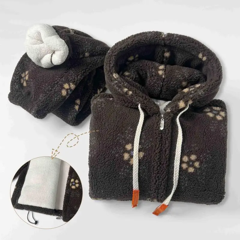 Women Thicken Coral Fleece Pajamas Set Winter Warm Thick Homewear 2 Pcs Shirt&pants Hooded Loungewear Homewear Sporty Style