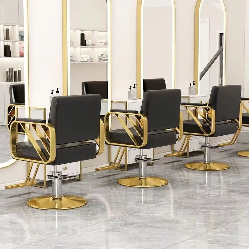 Barber Chair, Stainless Steel Lift Chair, Hair Salon Furniture, Fashionable Styling Seat, Perm and Dyeing Station - view 3