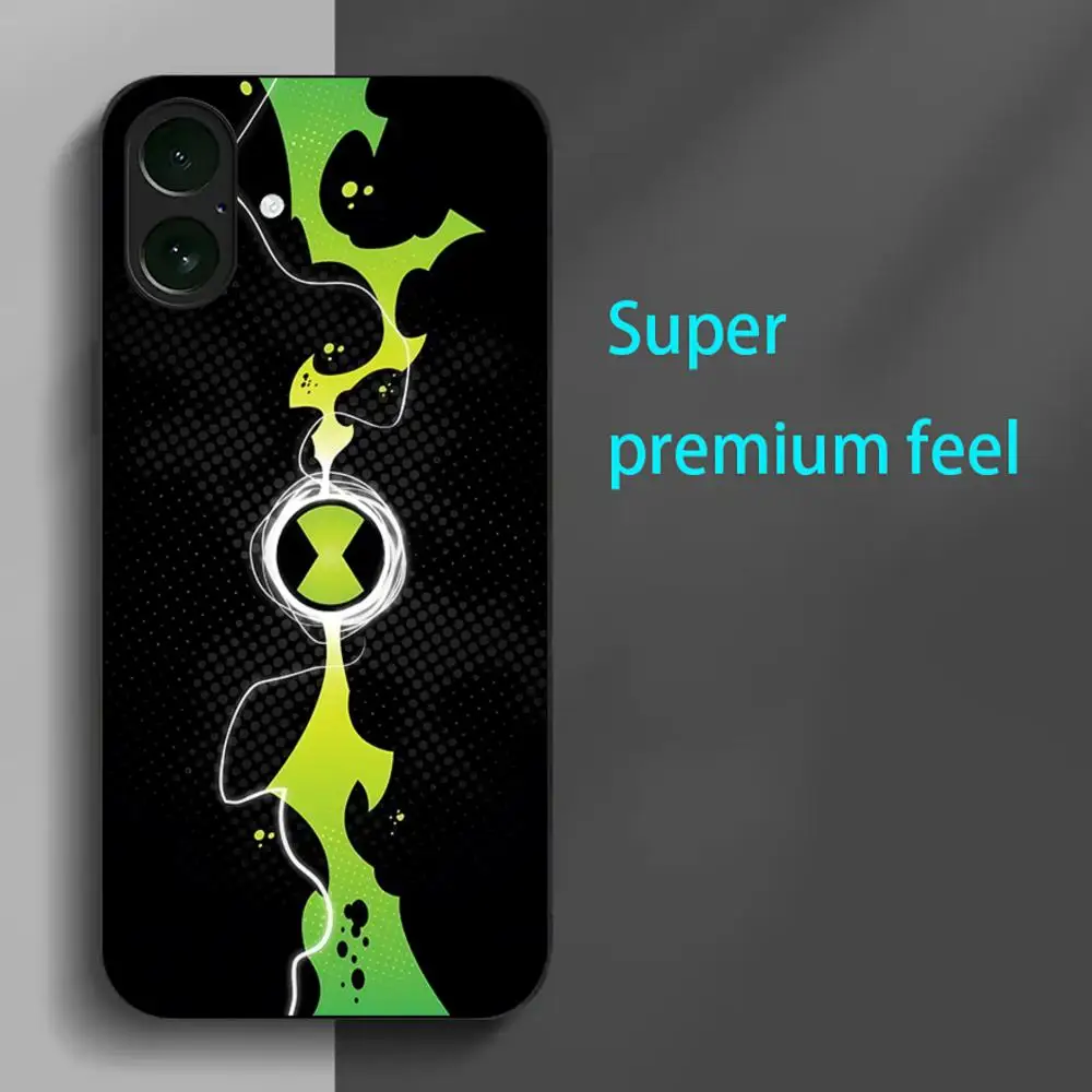 Cartoon Ben 10 Cool Phone Case For iPhone 16 15 14 13 12 11 X XR XS 8 Plus Mini Pro Max Soft black Shockproof Cover