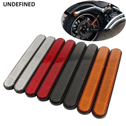 Motorcycle Front Fork Reflector Sticker Lower Legs Slider Saddlebag Latch Cover Safety Warning For Harley Sportster XL Universal