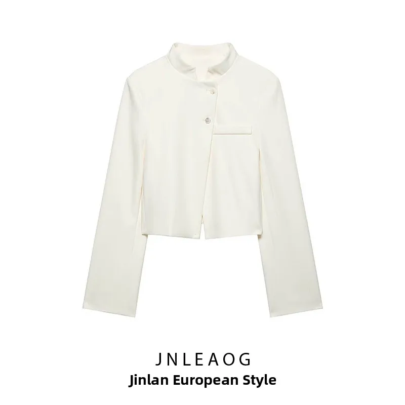 

Spring New Arrival Women's Long Sleeve Style Suit Jacket Versatile Polyester Short Length Pure Color Single Button