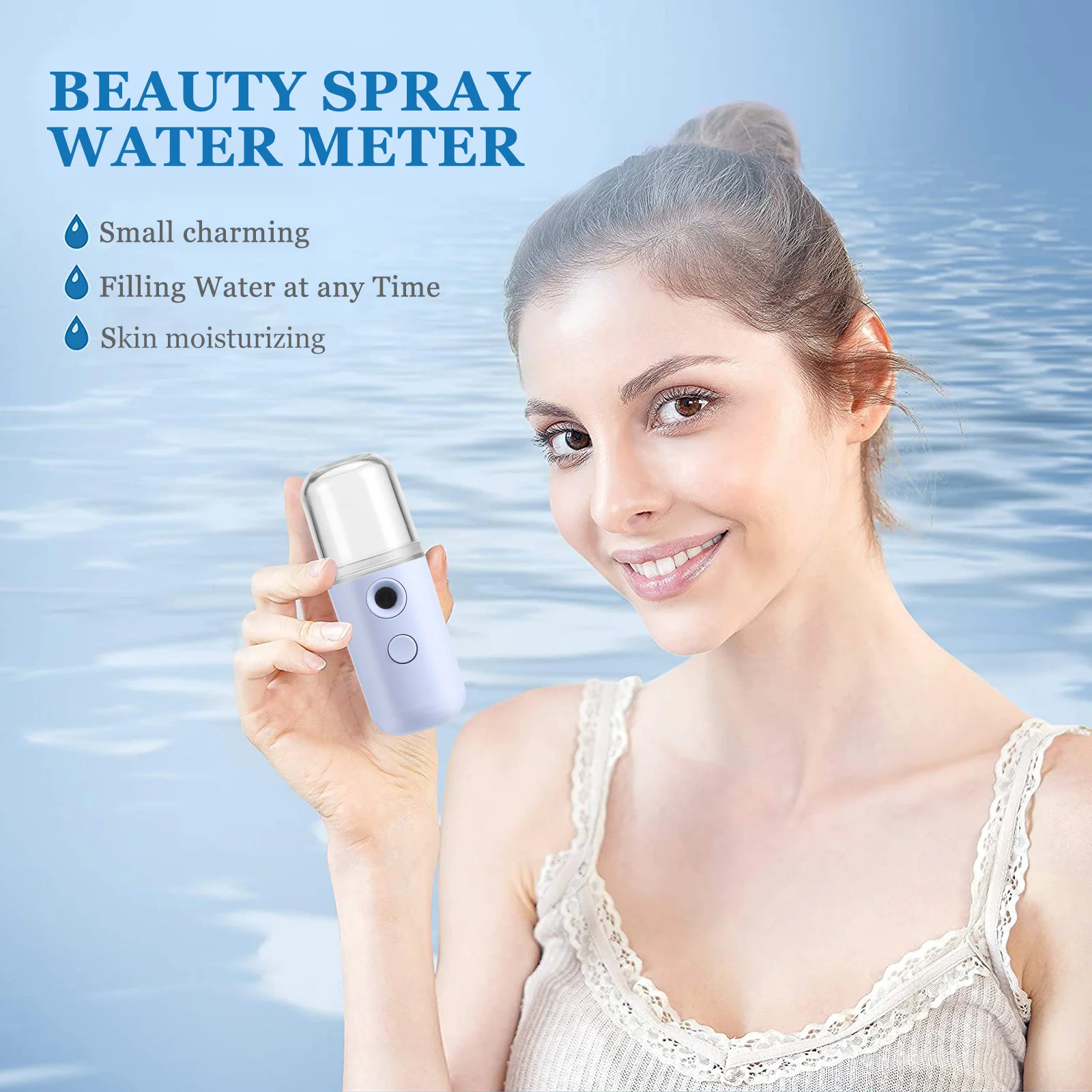 

2Pcs Facial Mister USB Mini Humidifier Portable Nano Spray Moisturizer Beauty Skin Moistener Facial Mist Sprayer