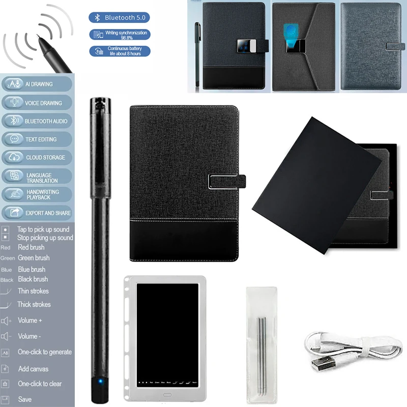 

Digital Handwriting Note Book Smart Sync Pen Diary Writing Set Cloud Notebook AI,Voice Drawing Bluetooth Writing Pads Playback