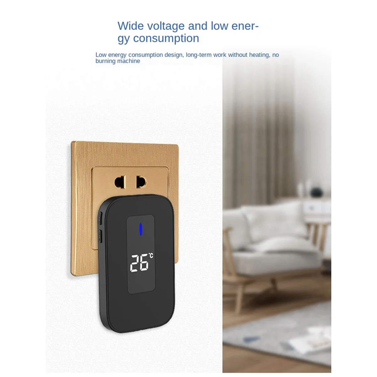 

Wireless Doorbell Waterproof Self-Powered 38-Song Doorbell Set Home Outdoor Doorbell with Temperature Display White (EU)