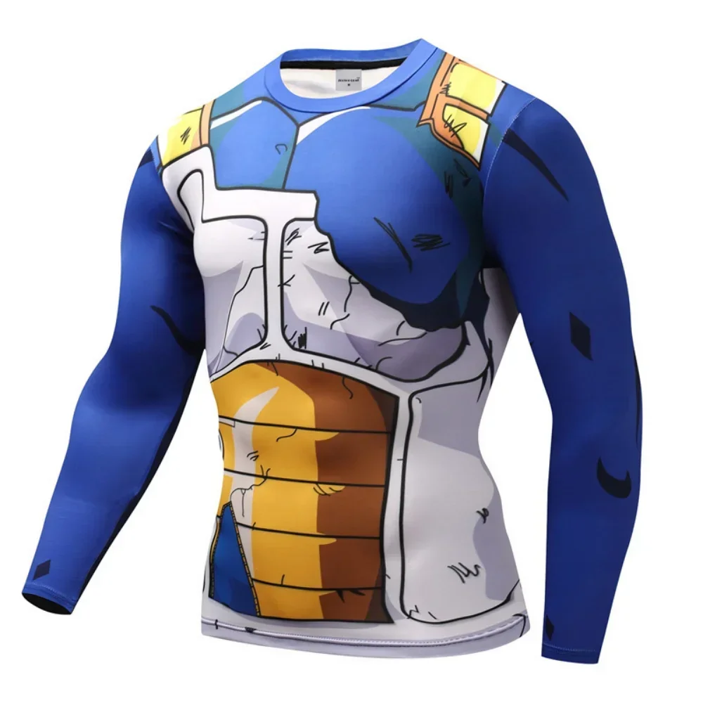 kulturystyka szybkoschnące koszulki uciskowe Dragon Ball Z mężczyźni Anime Goku t-shirty z krótkim rękawem Vegeta przebranie na karnawał topy