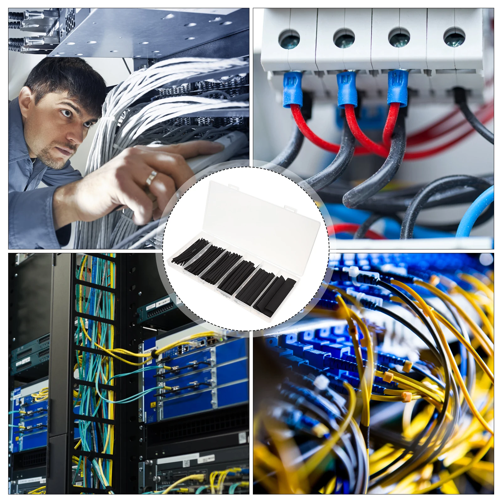 

1Set Heat Shrink Tubing Silicone Rubber Assorted Sleeving Tube Electrical Wire Repair Kit Insulated Durable Wrap Cable Kit