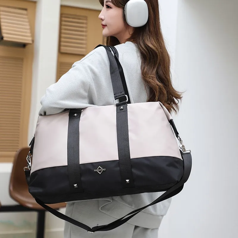 Hot Selling Solid Color Oxford Women's Travel Crossbody Bag 2024 New Business Travel Sports Large Capacity Men's Travel Handbag