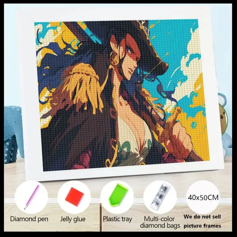 

1 шт. 5D аниме воин женщина набор алмазов для рисования, DIY квадратная полная дрель фантазия пират девушка кристалл драгоценный камень набор для рисования 40x50 см, Adu