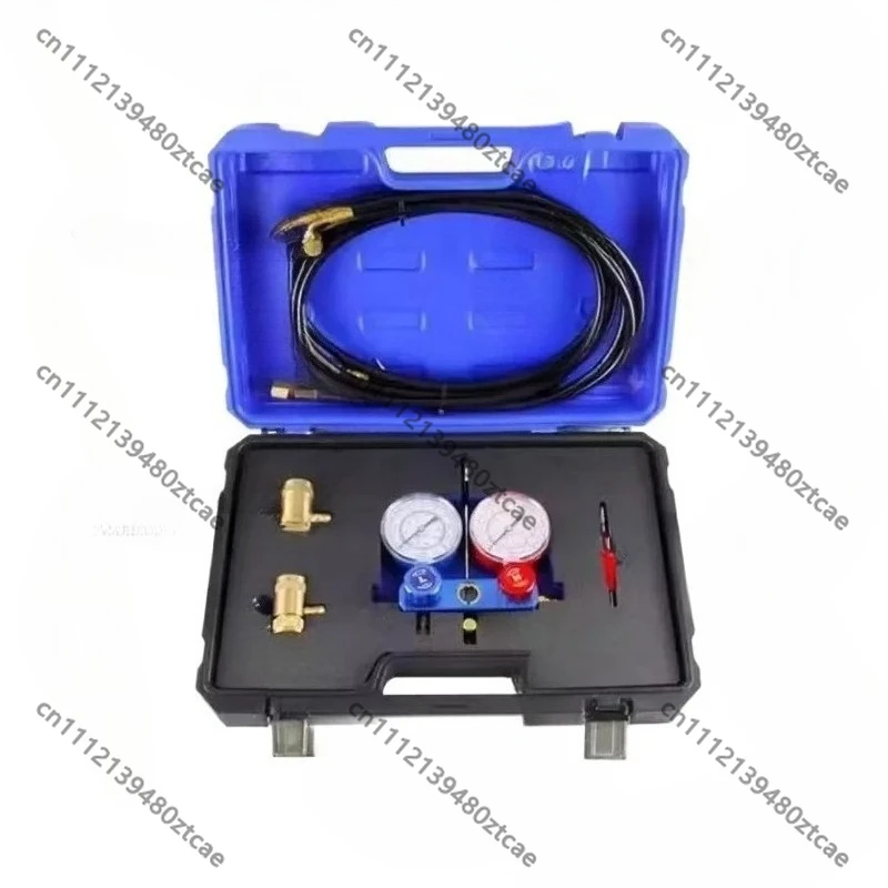 Premium R744 CO2 AC Service Kit Refrigerant Gauge Vacuum Pump Set KT6516 For Luxury EV Hybrid Vehicle Air Conditioning