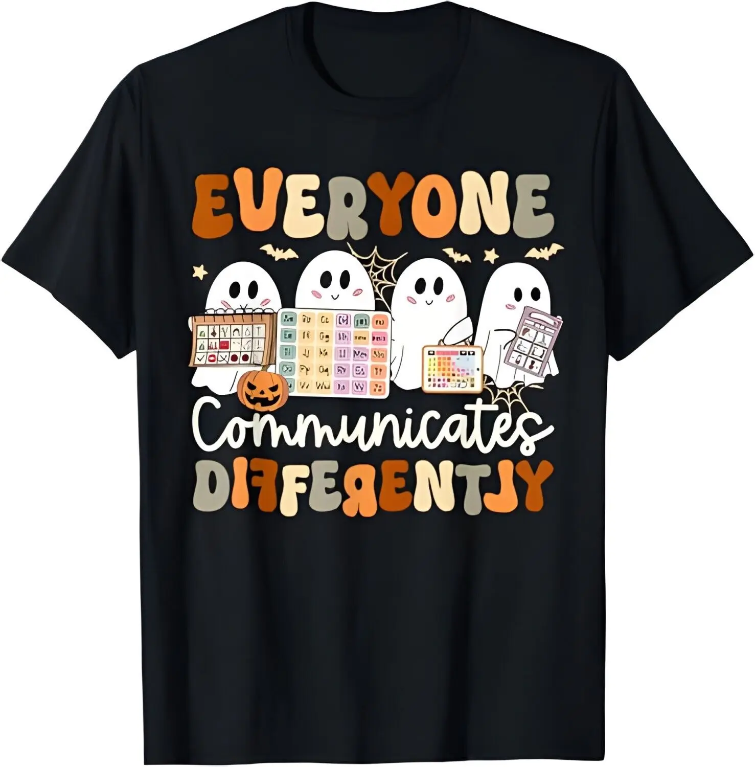 

Everyone Communicates Differently Speech Therapy Halloween T-Shirt