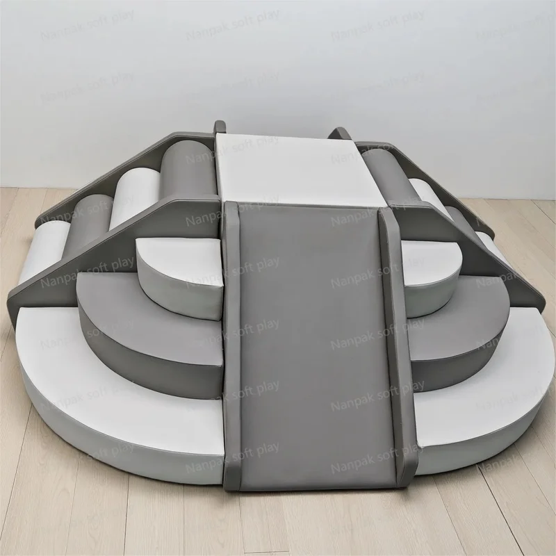 Custom White Grey Climber Soft Play Set Safe Durable Indoor Outdoor Playground Equipment for School, Party Carousel Event Rental