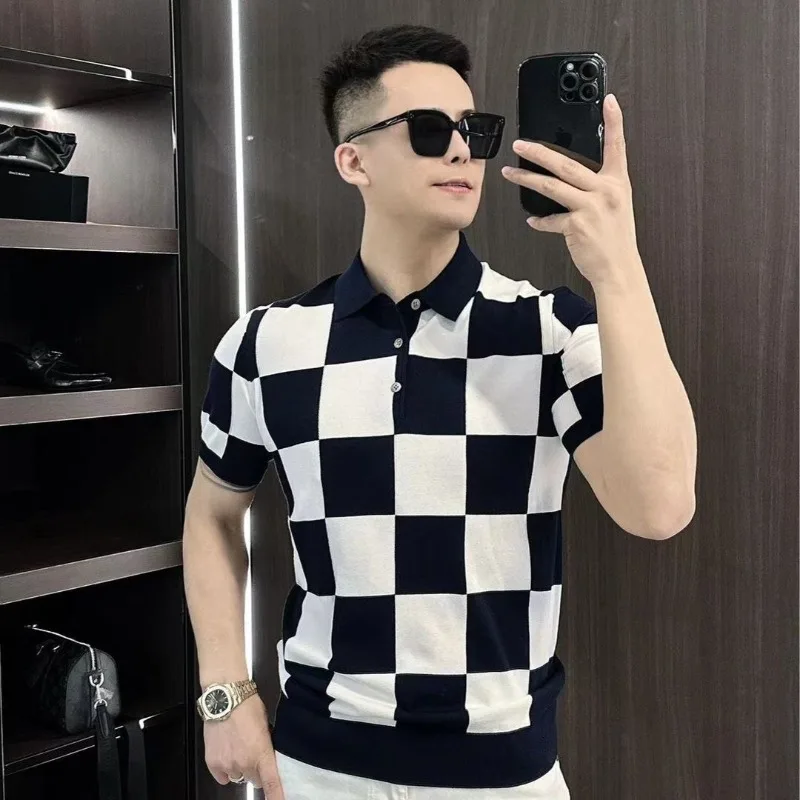 Spring Summer New Fashion Polo Pullover Short Sleeve Tees Casual Versatile Western Clothing KnittedCommuter Men's Polo Shirts