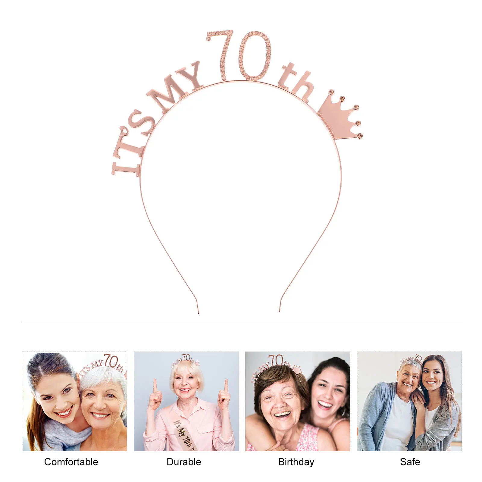 

2Pcs Birthday Party Decorative Sash Crown Headband Set Creative Birthday Costume Accessories Party Props Photography