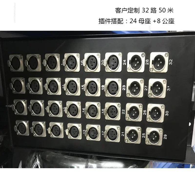 32 Channel Stage Box XLR Snake Cable, 32 Ways Audio Multicore Signal Cable, Stage Audio Junction Box