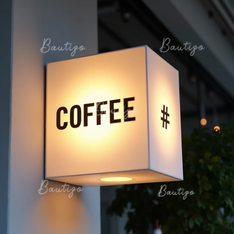 Custom Acrylic LED Light Box Outdoor Business Sign Waterproof Double Sided Storefront Wall Hanging Display