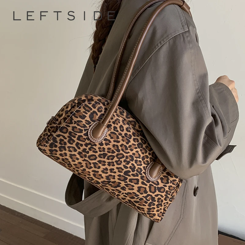 

Левая сторона, женская маленькая квадратная сумка на плечо из искусственной замши, зимняя сумка для подмышек 2025, роскошные дизайнерские женские леопардовые сумки и кошельки