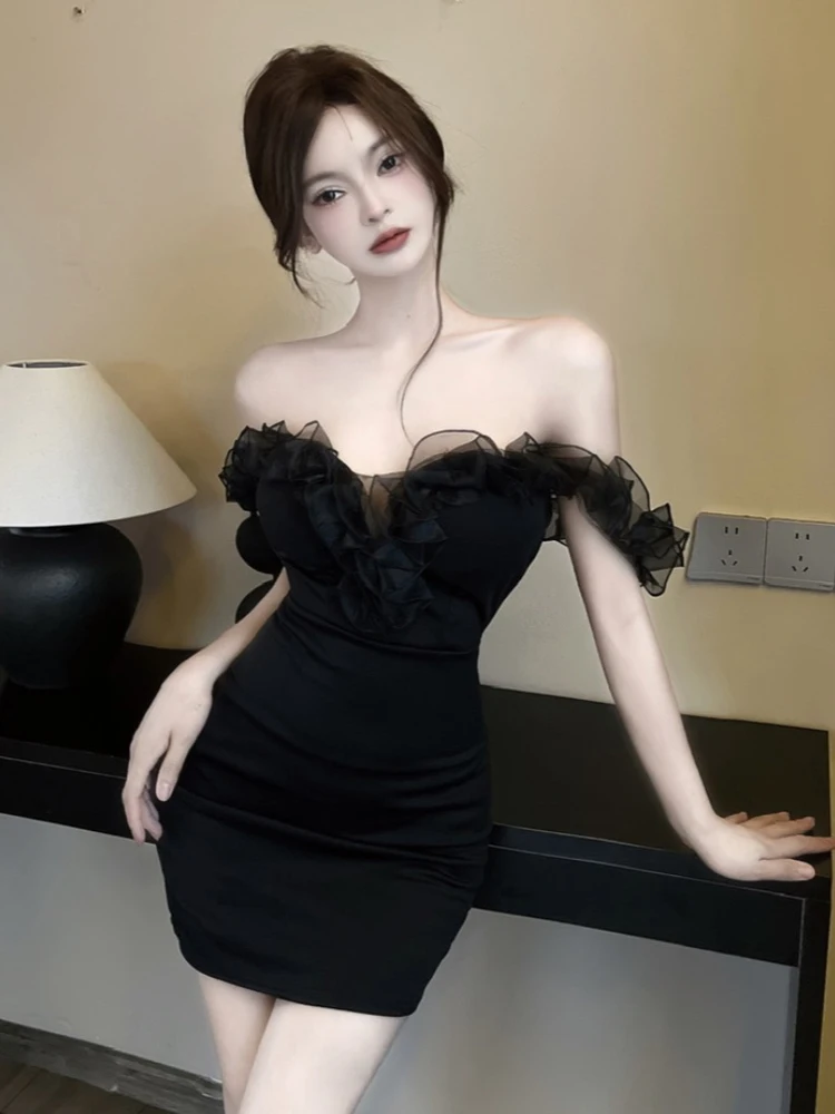 

Ele сексуальное облегающее платье из тюля на одно плечо с плиссированным подолом, вечернее платье Pure Desire Faion для молодых женщин