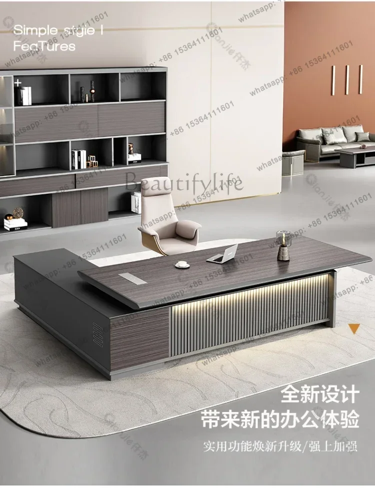 Chinese Simple Boss Desk Luxury Corner Art Modern High Quality Office Desk Storage Reception Design Escritorio Work Furniture