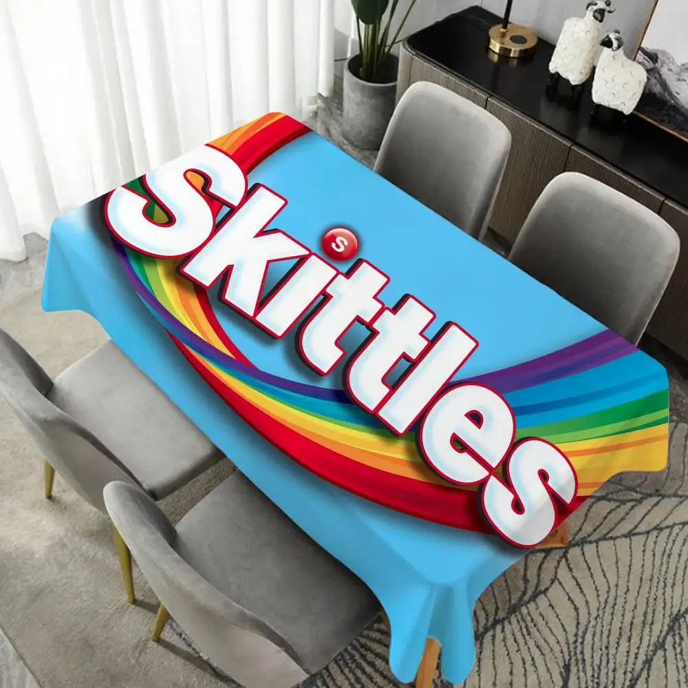 

Скатерть Skittles, водонепроницаемая маслостойкая домашняя прямоугольная скатерть для вечеринок, коврик для пикника на открытом воздухе