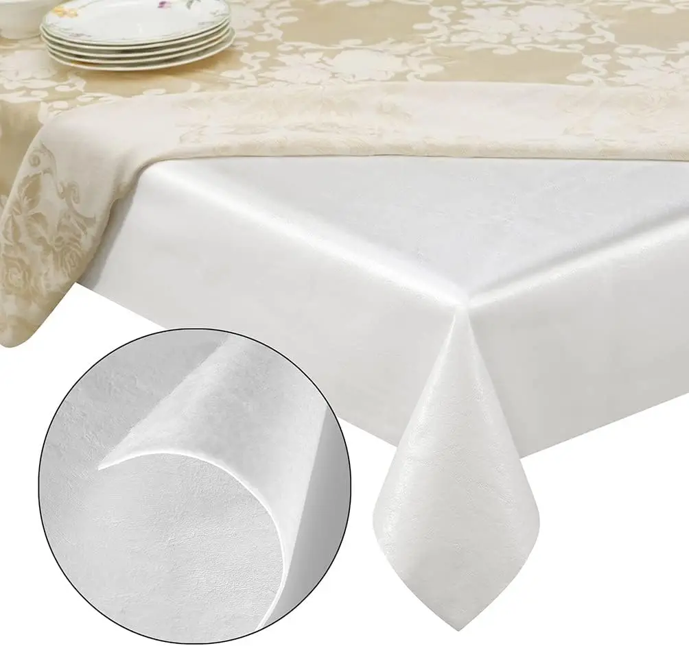 

Reusable Vinyl Table Protector with Cushion Backing, Waterproof & Heat Resistant for Dining Tables (120" x 54")