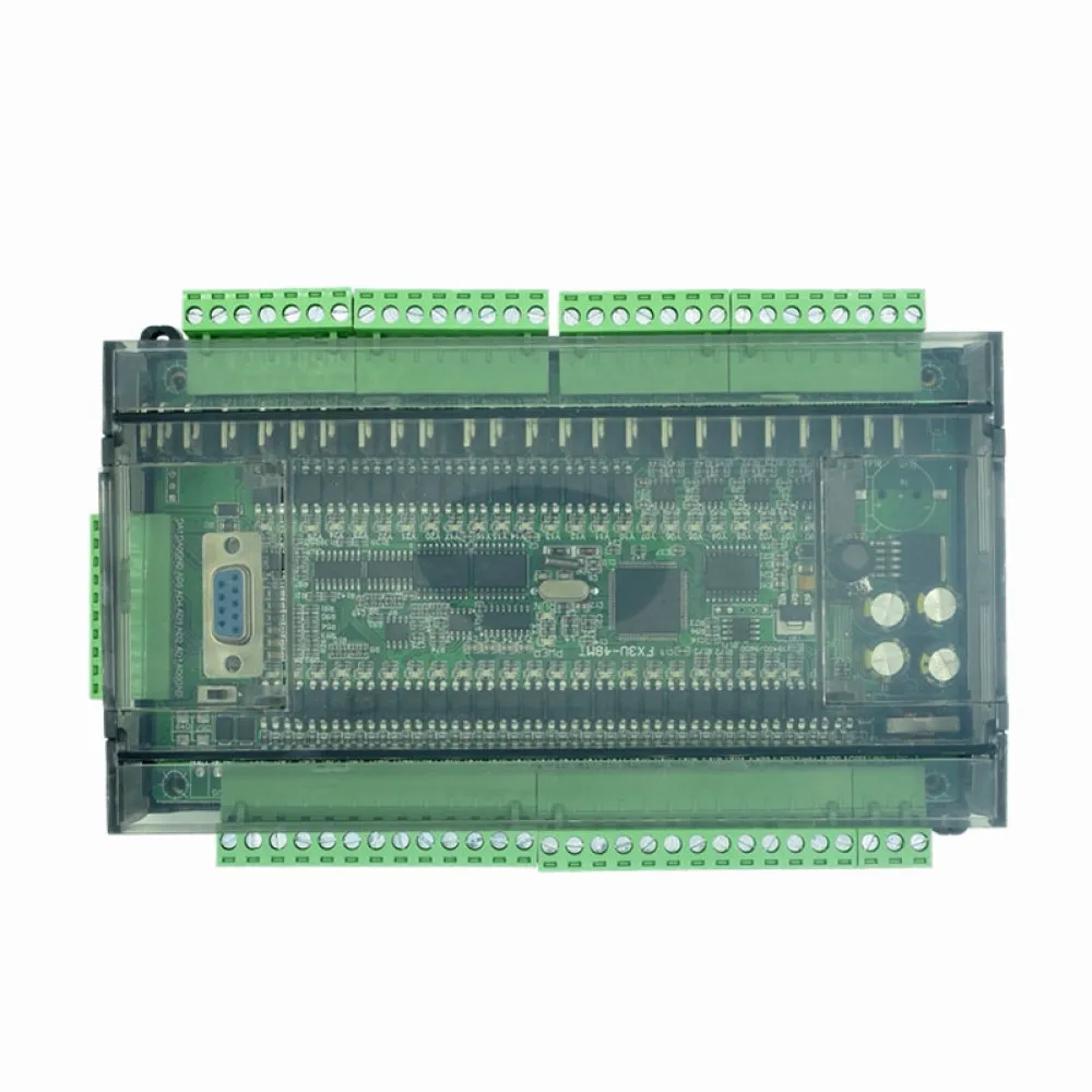 

LE3U-48MT6AD2DA PLC Controller FX3U Compatible 24DI 24DO Transistor Output 6AI 2AO RS485 Modbus RTU RTC DC24V High Speed PLC