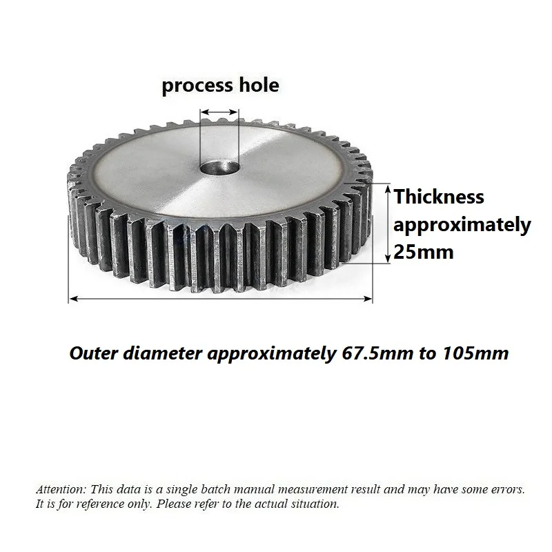 25-40Teeth Flat Cylindrical High Frequency Quenching Teeth Motor Tramission Gear 2.5M Spur Gear Process Hole Pinion Gears