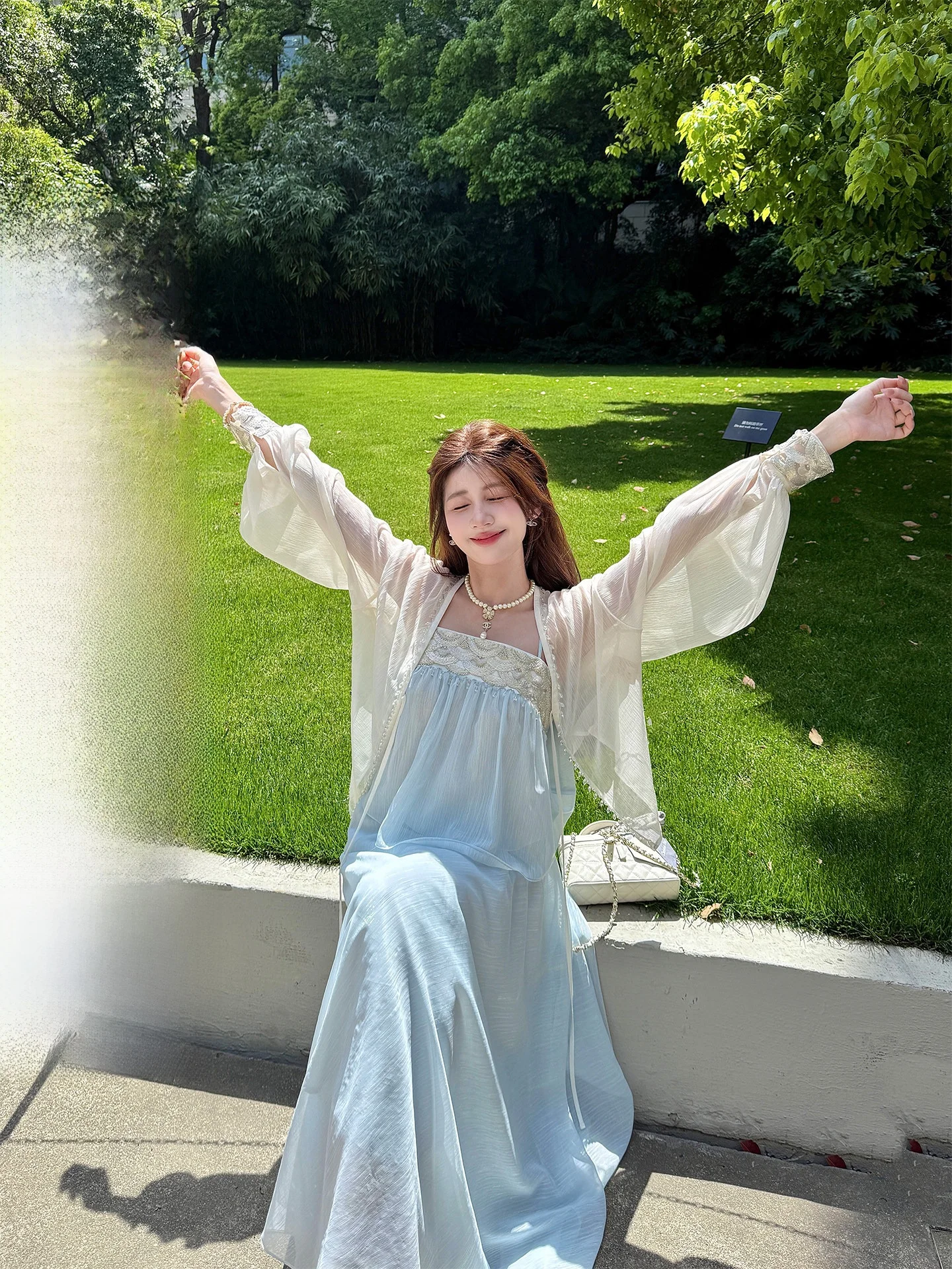 

Новый китайский кардиган GA nai из кристаллического шифона с кружевом, тонкий летний, солнцезащитный, премиум-класса