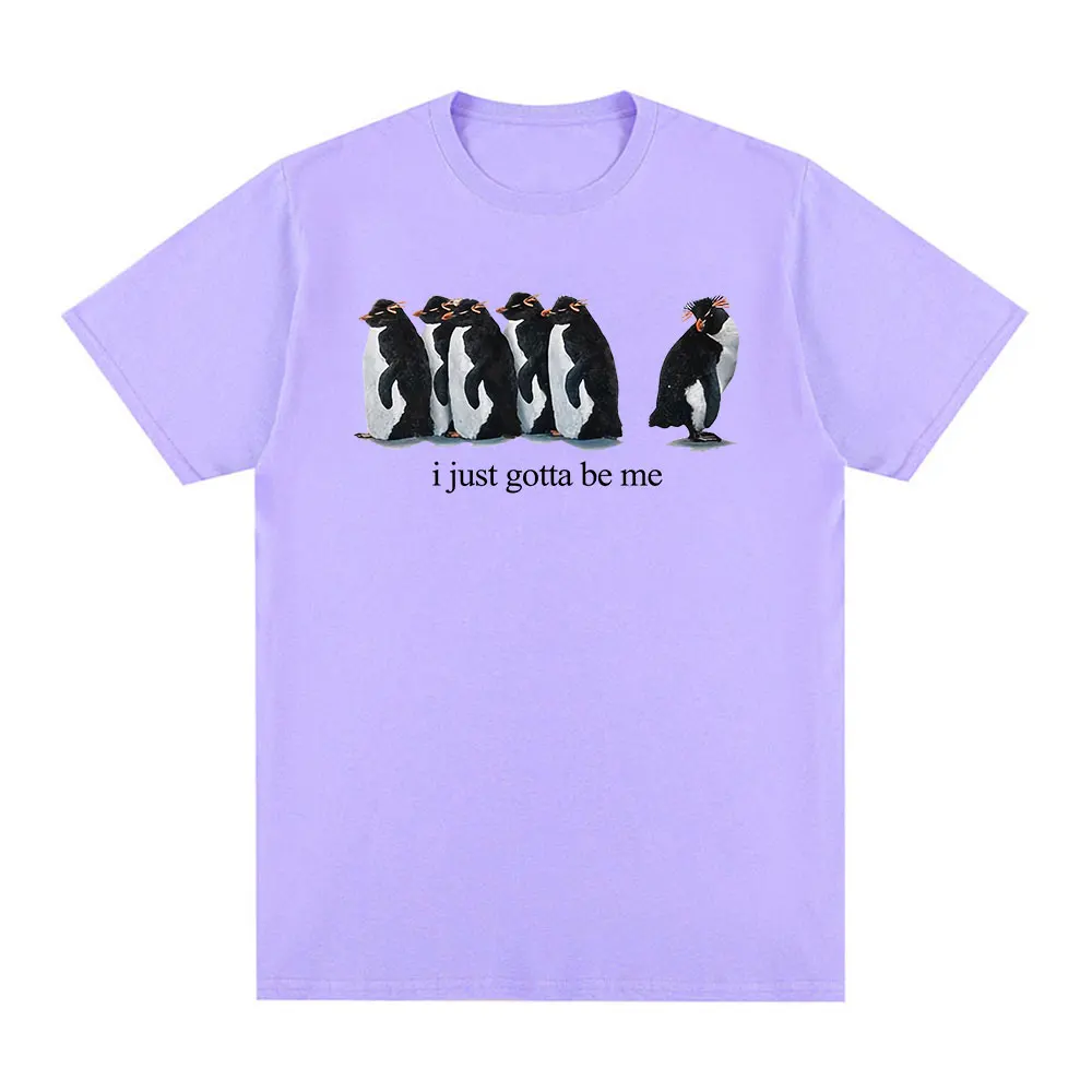 أنا فقط أن أكون لي مضحك البطريق ميمي تي شيرت الرجال النساء الملابس موضة Harajuku تي شيرت عادية القطن قصير الأكمام تي شيرت