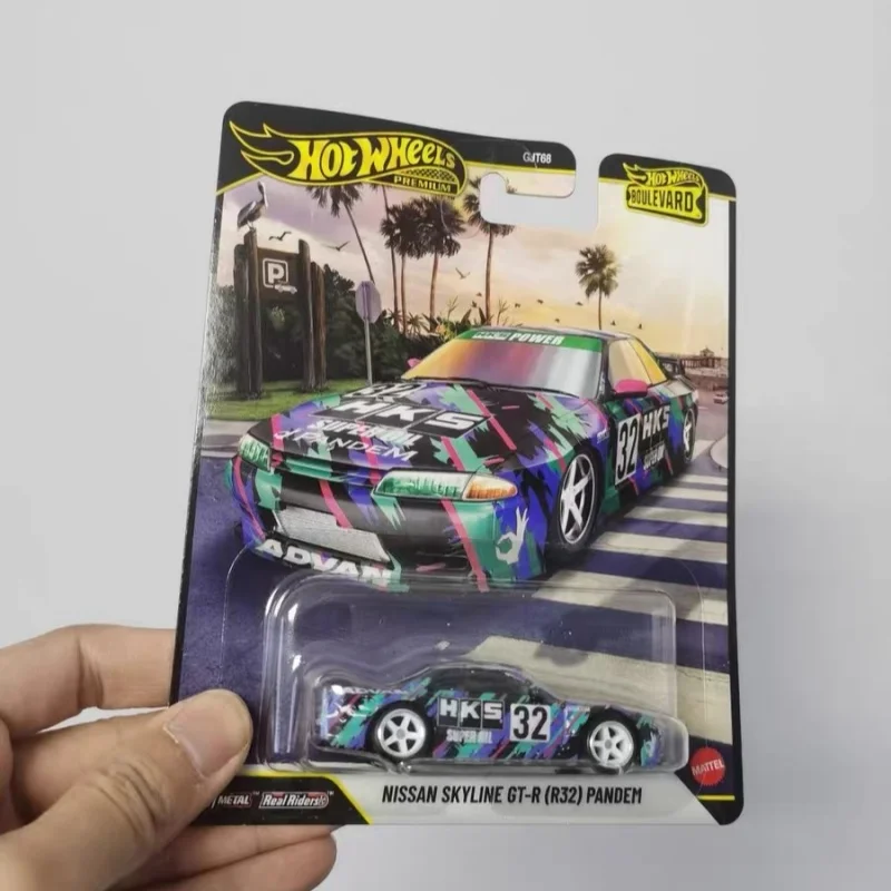 

Оригинальная коллекционная модель Hot Wheels Premium 2026 Boulevard Nissan Ford GT-R R32 Pandem Livery, литая из металлического сплава, для мальчиков, праздничный подарок