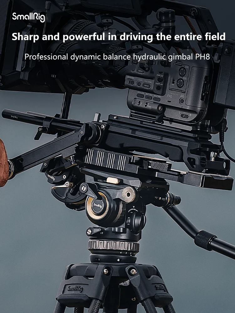 SmallRing Professional Dynamic Balance Hydraulic Fluid Head PH8 4287, Panoramic Damping Rocker Arm Gimbal Camera Accessories