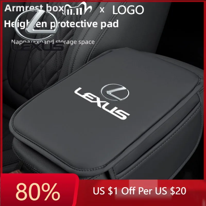 

2026 Hot Interior Stickers Car Armrest Box Pad Leather Auto Armrest Mat Car Accessories For Lexus CT ES GS NX IS250 CT200h IS300