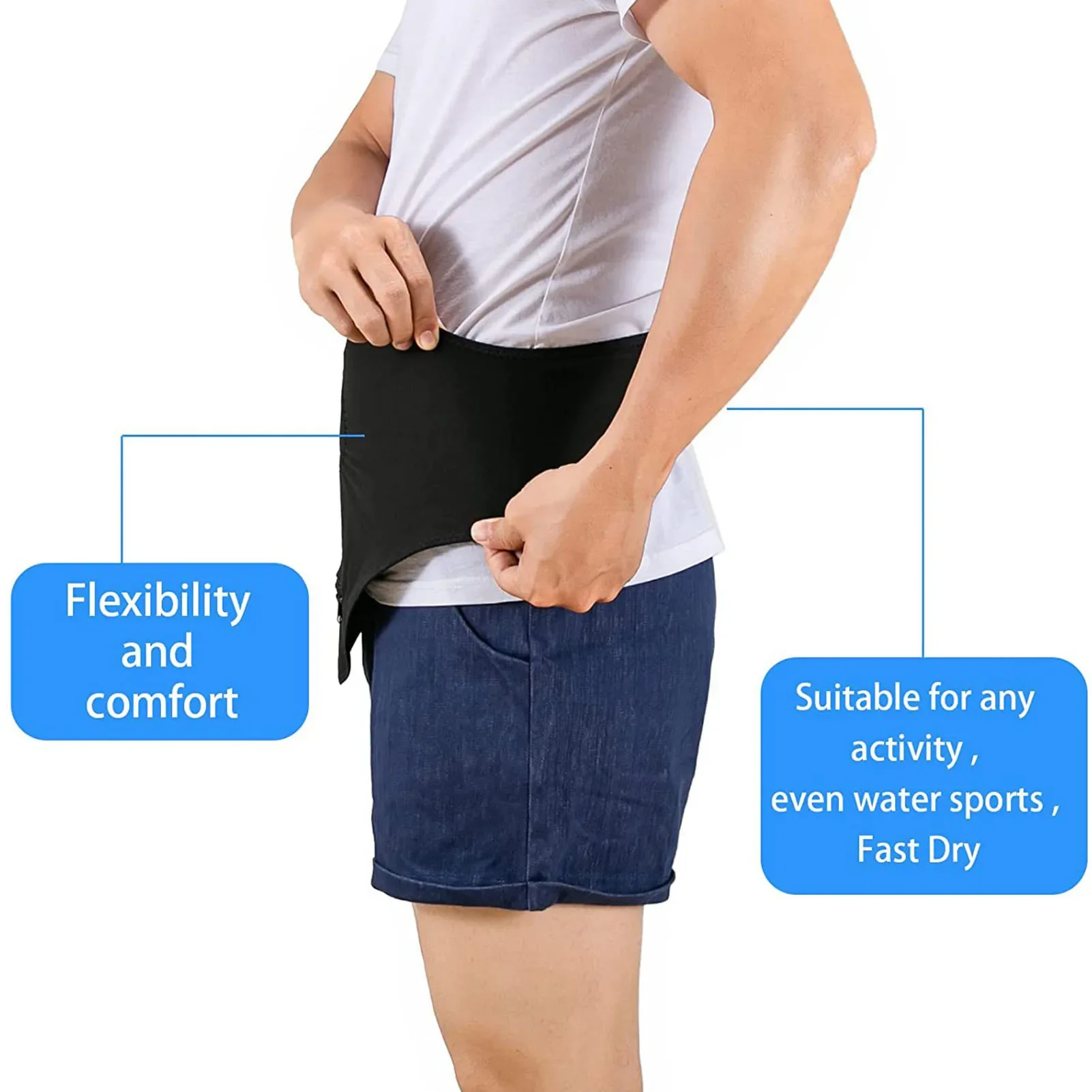 Funda para cinturón de soporte de ostomía, bolsa de ostomía de tela Oxford suave y transpirable de alta flexibilidad, soporte para bolsa de colostomía para mujeres y hombres