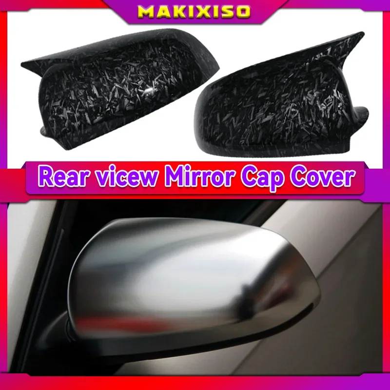 Black Side Mirror Caps for Audi A3 S3 8P 05-08 A4 S4 B6 B7 8E 8H A6 S6 C6 4F Sticking Style Carbon Fiber Mirror Cover Covers