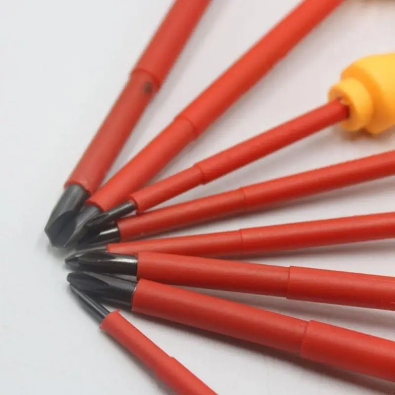 Multipurpose 9 Piece Insulated Screwdriver For Efficient Home Repairs C7AC