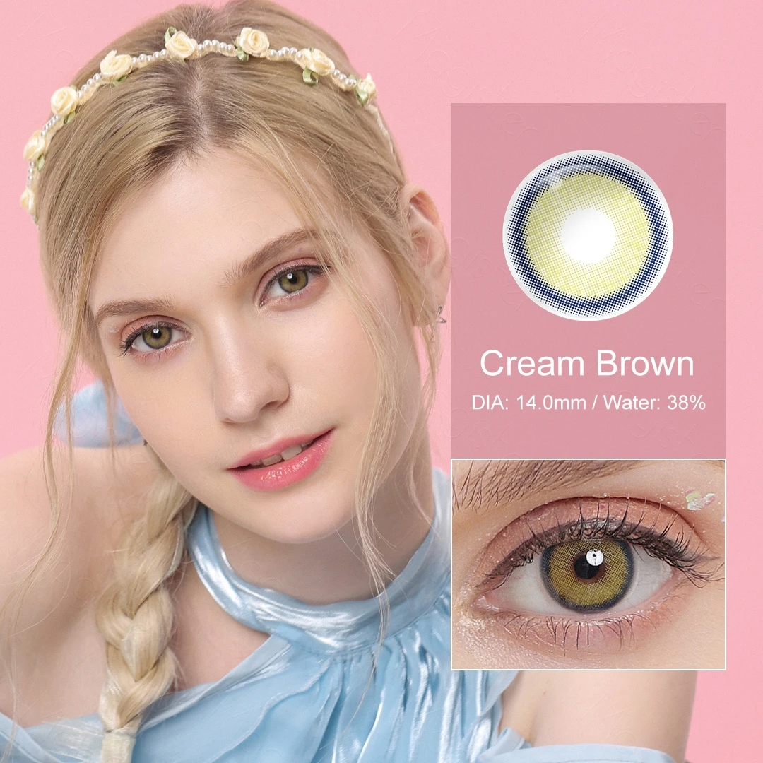 （0~-6.0）Colored Contact Lenses with Prescription Myopia Beauty Health Contacts Natural Color Lens Eye with degree