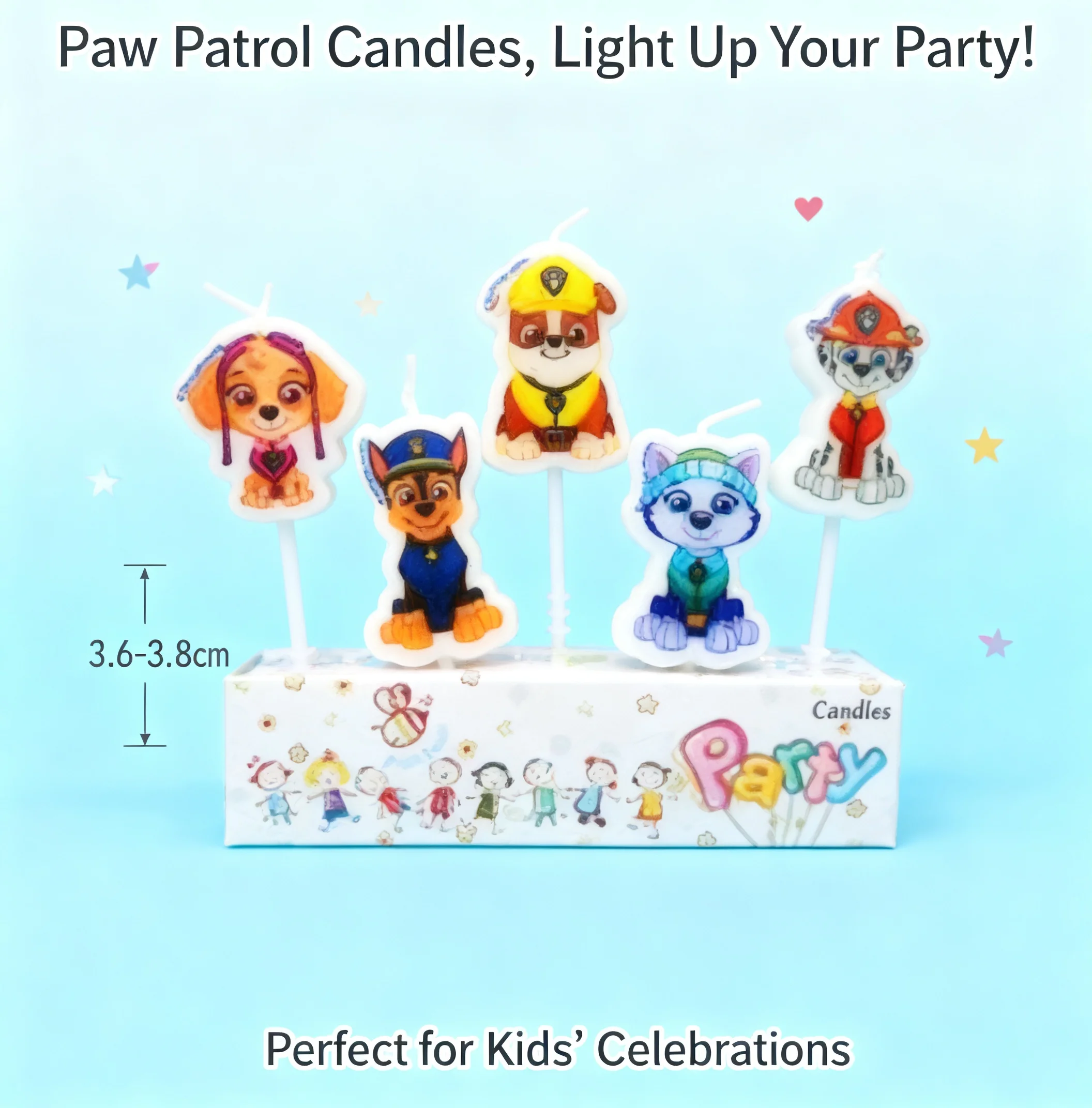 Paw Patrol Skye Cartoon Anime Figure Cake Candle Kids Birthday Decoration Party Accessories Gift Supplies Cosplay