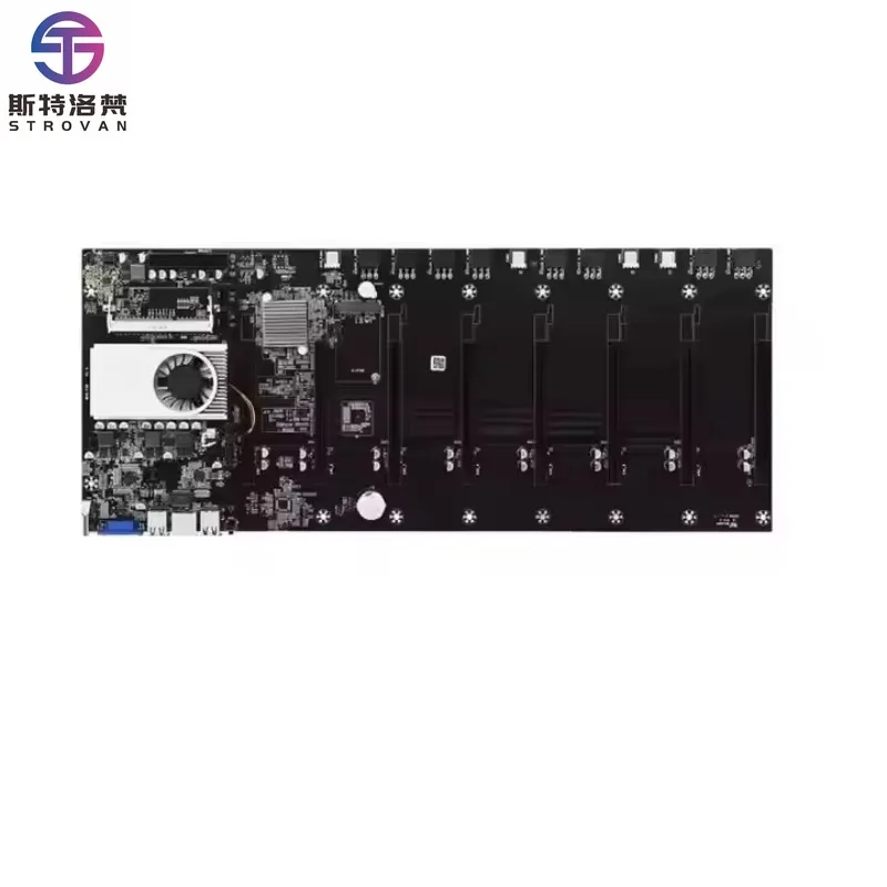BTC-T37/BTC-S37/BTC-D37 Combo 8 GPU Rig Chassis  Motherboard 4 Fans CPU PCIE 16X 4 Port USB2.0 DDR3 Sodimm Slot SATA Single