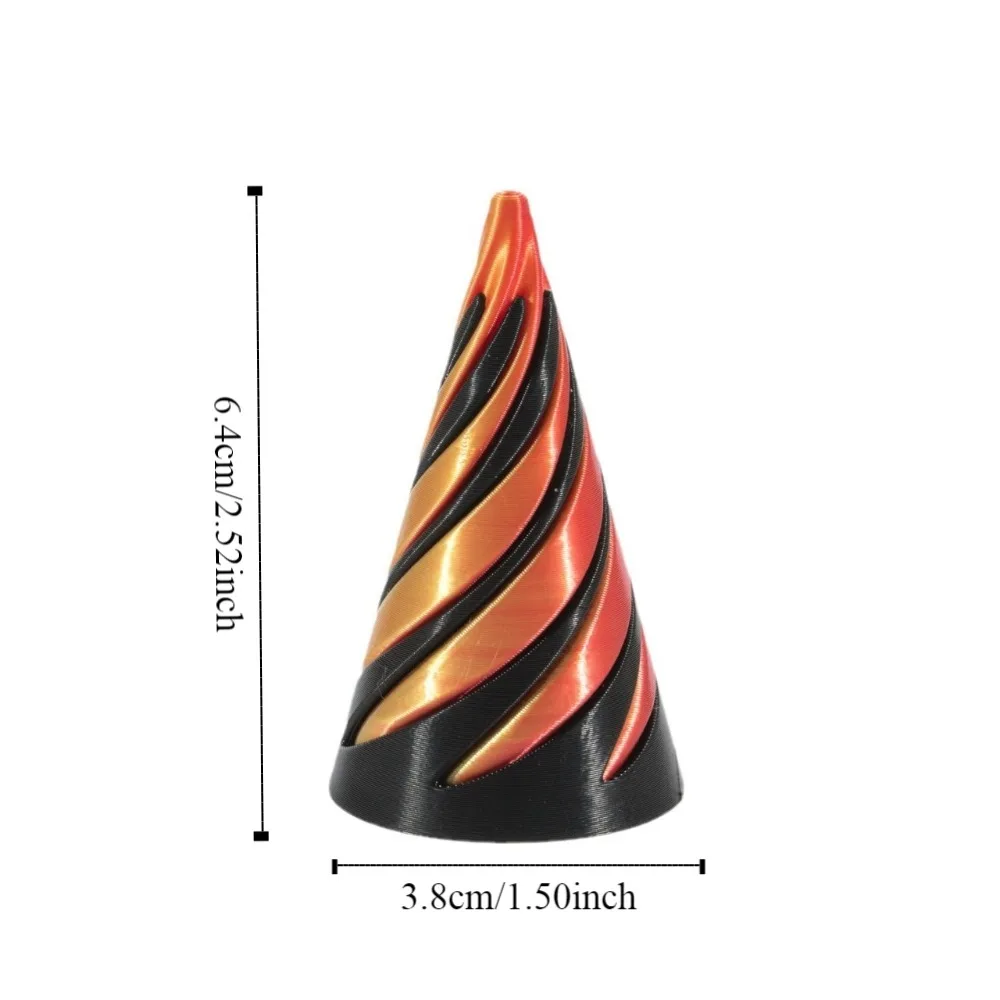 2 قطعة Pashrough النحت ثلاثية الأبعاد مطبوعة دوامة مخروط الزخرفية دوامة الموضوع المستحيل الهرم الحلي برغي اللولب الصغير