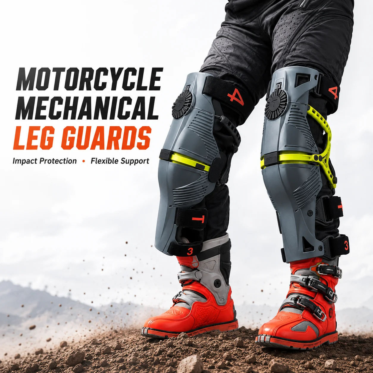 Professional Mechanical Knee Guards for Motorbike Riding Exoskeleton Leg Protectors Anti-Collision Off-Road Racing Gear