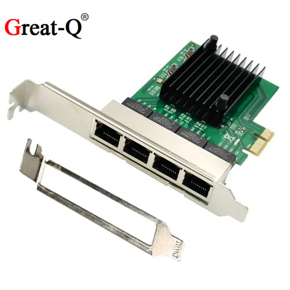 Four port gigabit network card PCI-E X1 interface server network card aggregation soft routing PCIE network card RTL8111F