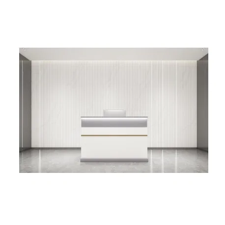 

2308, небольшой деревянный передний прием с логотипом, офисная мебель, розничная торговля, магазин одежды, парикмахерская, касса