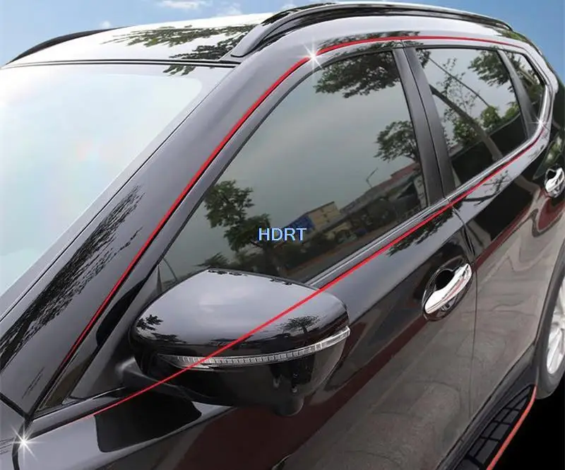 

Car Styling Decoration Accessories Fit For Nissan Rogue X-Trail X Trail 2022 + 12pcs Black Moulding Door Window Cover Trim Strip