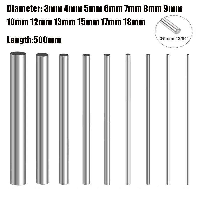 1 pcs Titanium Rod Diameter 3mm to 18mm Length 500MM Titanium Ti Grade 2 Gr.2 GR2 Rod Round Bar