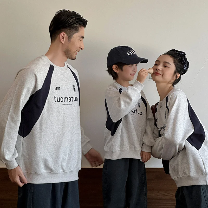 Matching Family Look Sweatshirt Pullover for Father Mother Daughter Cotton Tops Dad Son Autumn Clothing Couple Matching Outfits