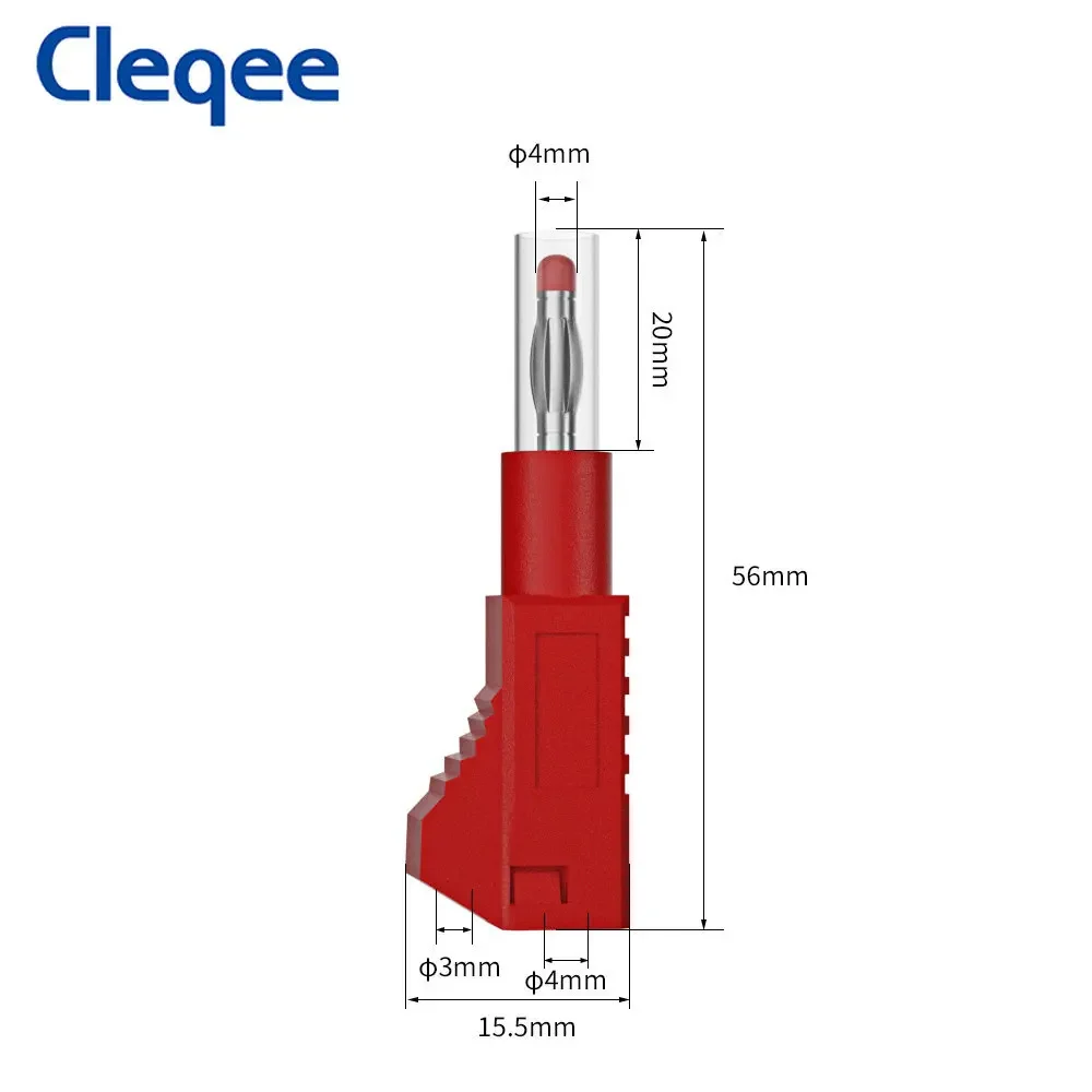 Cleqee P10043 4mm Safety Banana Plug 32A  Retractable Welding Type Built-in Strong Spring DIY Connector for Multimeter