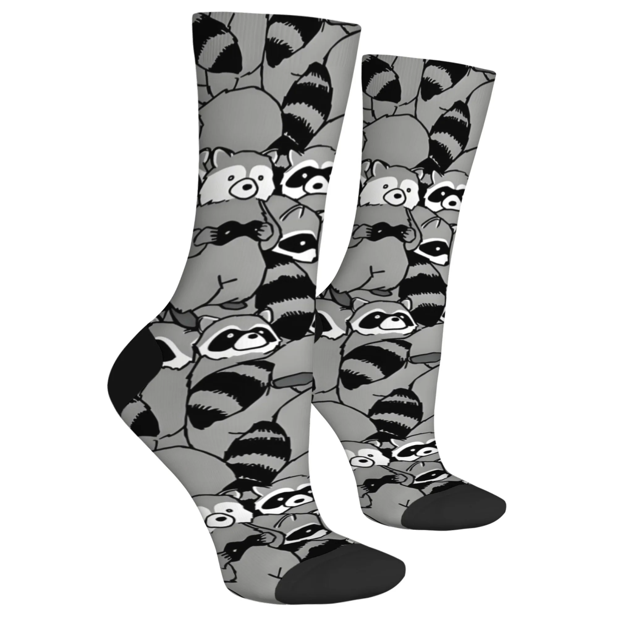 Harajuku cute raccoon cartoon print socks personality trend happy socks unisex comfortable casual sports socks birthday gift