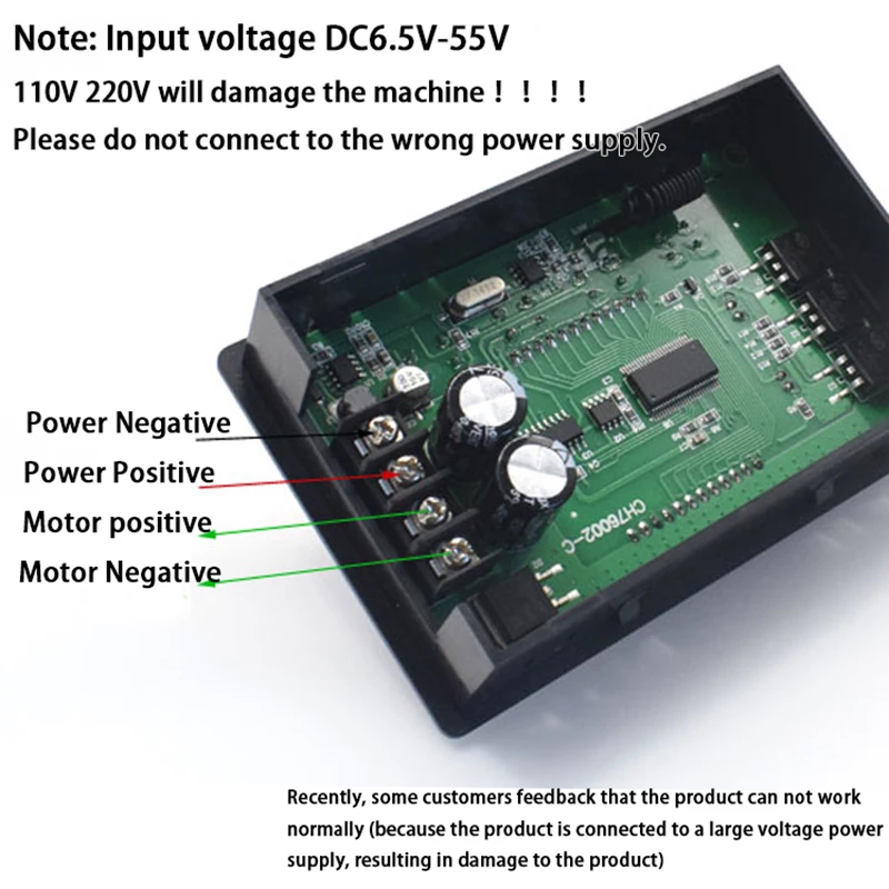 DC 6.5V-55V 30A Adjustable PWM DC Motor Speed Controller LCD Digital Display 0~100% Speed Governor With Wireless Remote Control