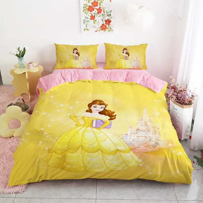 3D Print Princess Ariel Tangled Bedding Set Comforter Sets Anime Quilt Cover king Queen Size Girls Adult Bedding Sets